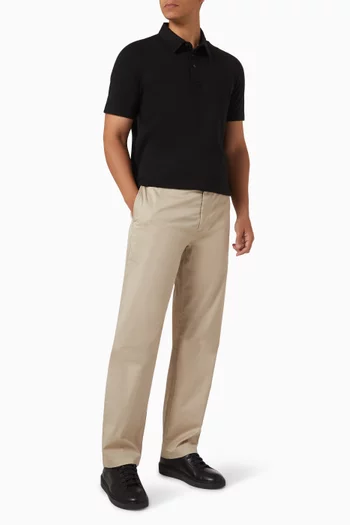 Textured Polo Shirt in Cotton-blend