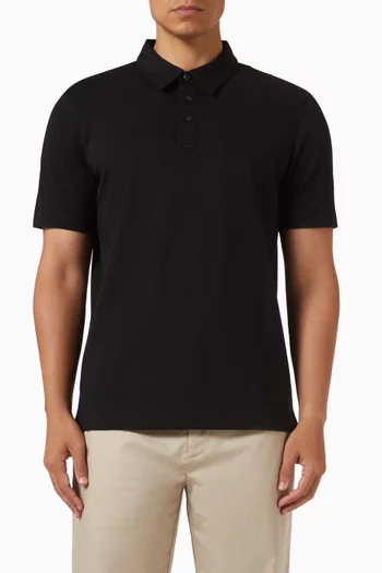 Textured Polo Shirt in Cotton-blend