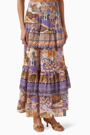 Dancing Valley Ra-Ra Maxi Skirt in Organic Cotton-blend