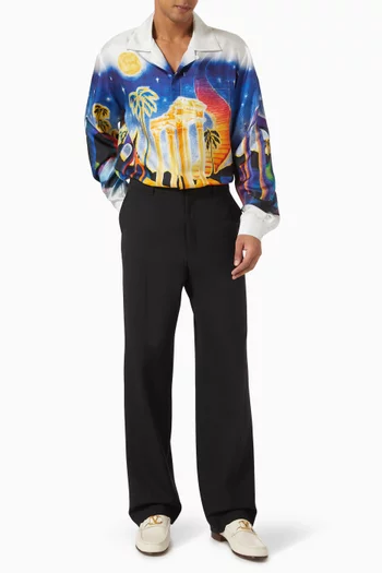 Midnight Acropolis Shirt in Silk