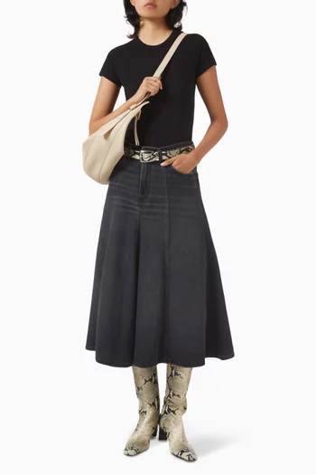 Serenity Midi Skirt in Denim