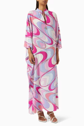 Onde-print Kaftan in Silk
