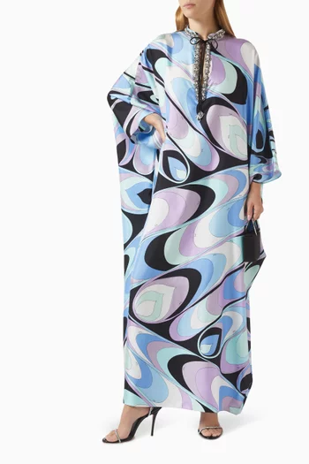 Onde-print Kaftan in Silk-twill