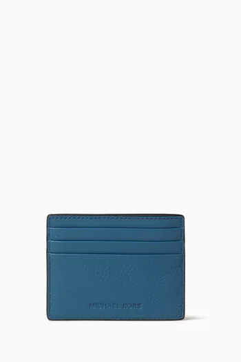 Hudson Tall Card Case in Pebbled Leather