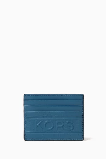 Hudson Tall Card Case in Pebbled Leather