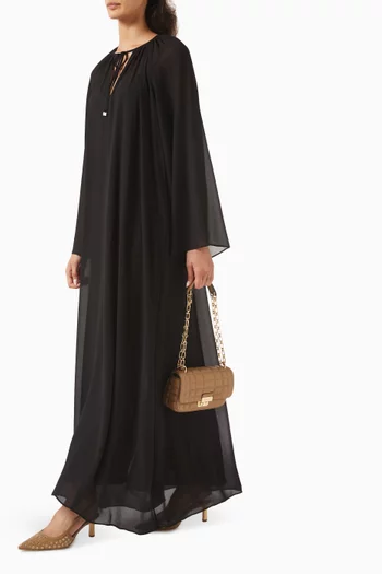 V-neck Tie-up Maxi Dress