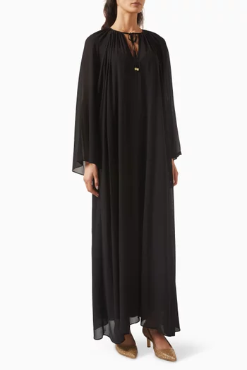 V-neck Tie-up Maxi Dress