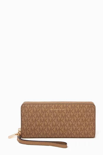 Large Continental Wallet in Logo-print Canvas