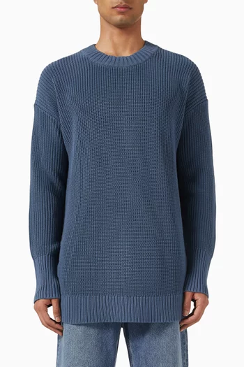 Ribbed Sweater in Cotton Knit