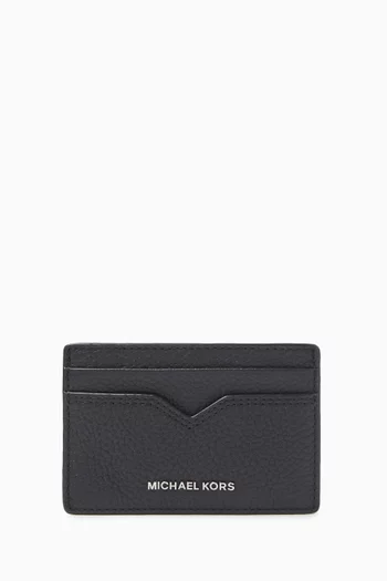 Notched Card Holder in Leather