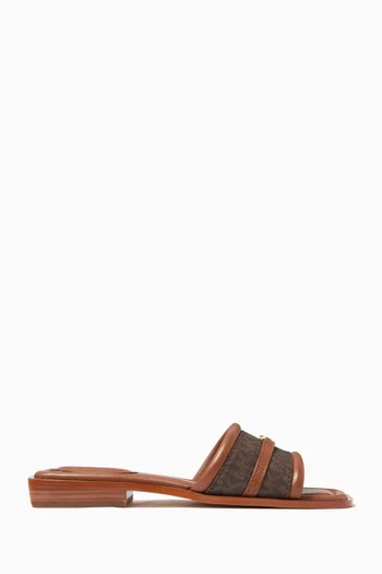Mandy Signature Logo Sandals in Coated-canvas