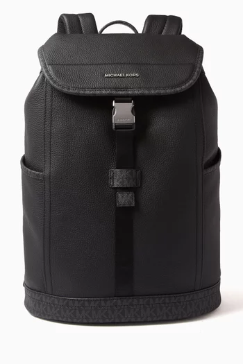 Slim Flap Backpack in Leather