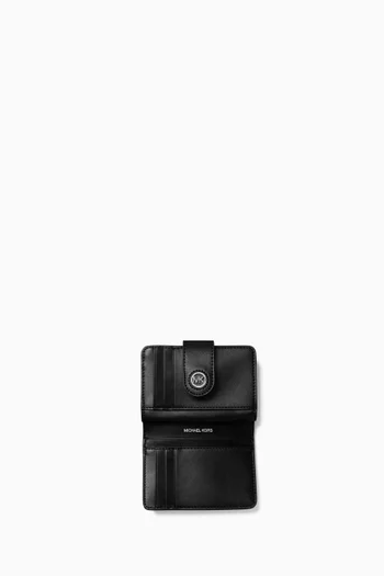 Small Tab Compact Wallet in Leather