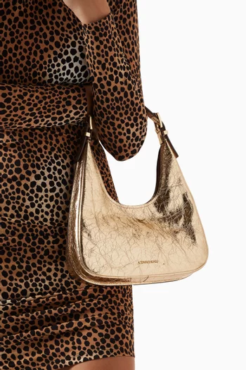 Small Nolita Crackled Hobo Shoulder Bag in Leather