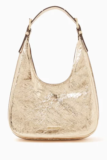 Small Nolita Crackled Hobo Shoulder Bag in Leather