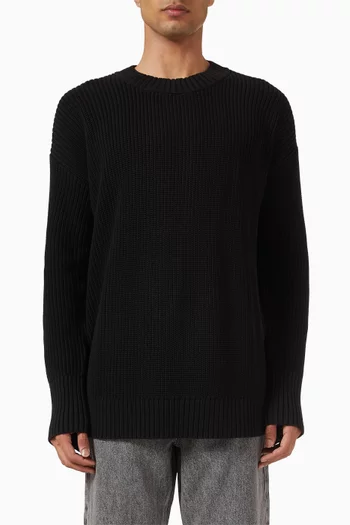 Ribbed Sweater in Cotton Knit