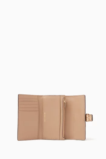 Nolita Tri-Fold Wallet in Metallic Crackled Leather