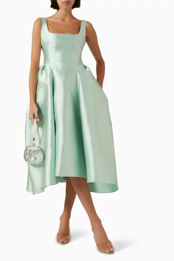 Corset Midi Dress in Satin