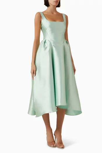 Corset Midi Dress in Satin