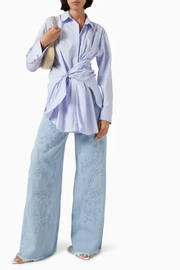 Oxford Wrap Shirt in Cotton