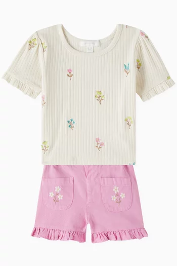 Embroidered T-shirt in Organic Cotton