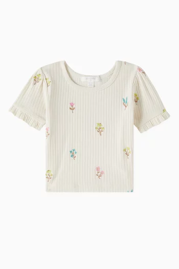 Embroidered T-shirt in Organic Cotton