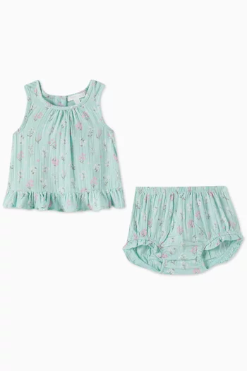 Seafoam Floral 2-piece Set in Organic Cotton