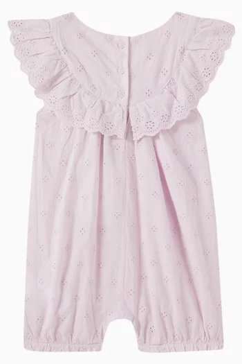 Broderie Anglais Romper in Organic Cotton