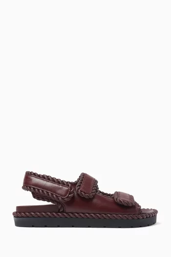 Jack Flat Sandals in Lambskin