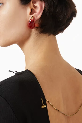 أقراط متدلية صغيرة فضة مطلية ذهب عيار 18