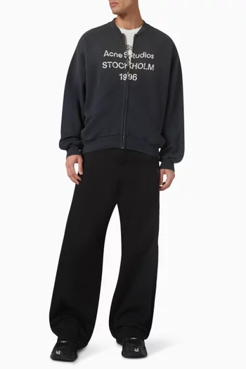 Logo Zip Sweater in Cotton Fleece