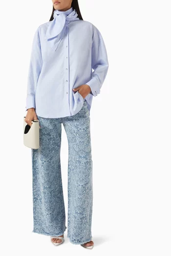 Loose Tie Shirt in Cotton