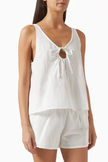U-shape Top & Shorts Set in Cotton