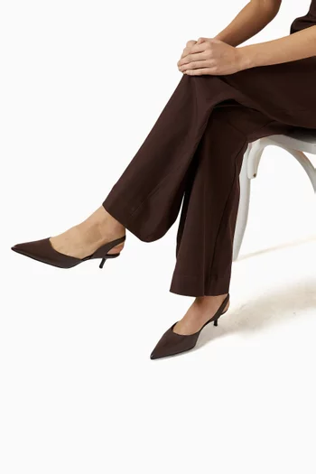 حذاء كلاسيك سيباستيون بسير خلفي وكعب 55 مم جلد