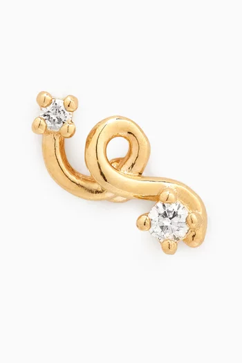 Mini Diamond Loop Single Earring in 9kt Yellow Gold