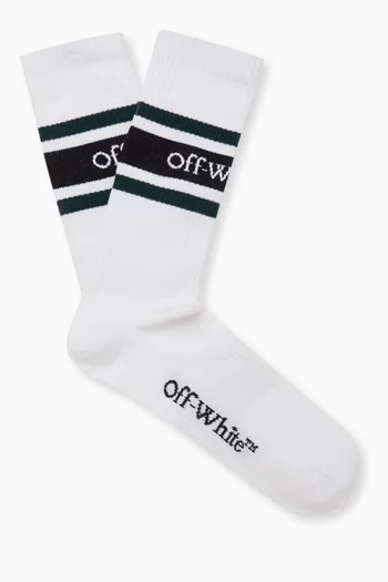 Long Stripes Logo Socks in Cotton-blend