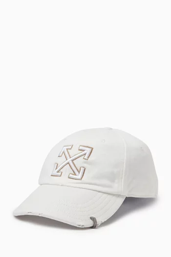 Arrow Baseball Cap in Distressed Cotton