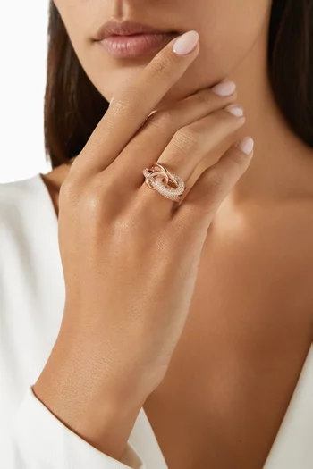 Multi-band Ring in Rose Gold-plated Sterling Silver