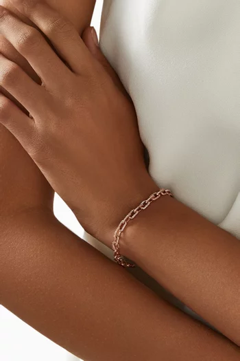 Link Bracelet in Rose Gold-plated Sterling Silver