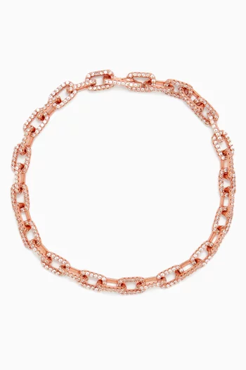 Link Bracelet in Rose Gold-plated Sterling Silver