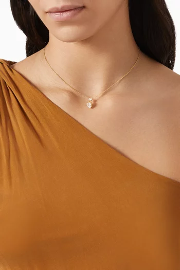 قلادة مزينة بكريستال بشكل قلب فضة إسترلينية مطلية بالذهب