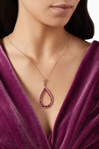 قلادة بحلية على شكل قطرة فضة مطلية ذهب وردي