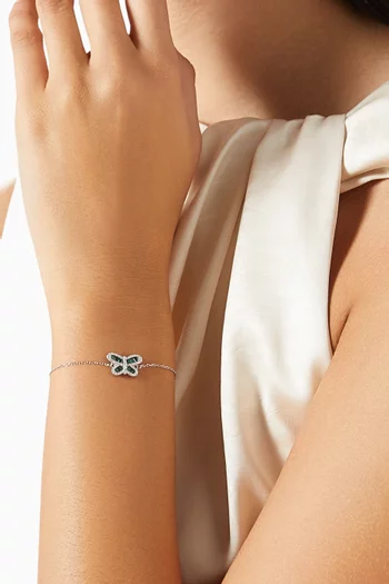 سوار بحلية فراشة مرصعة بالكريستال فضة إسترلينية 925