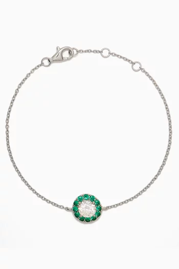 سوار بحلية مرصعة بكريستال أخضر فضة إسترلينية عيار 925