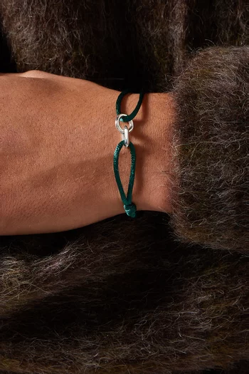 Element Bracelet in Sterling Silver & Silk Cord