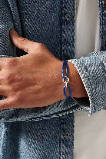 Element Bracelet in Sterling Silver & Silk Cord