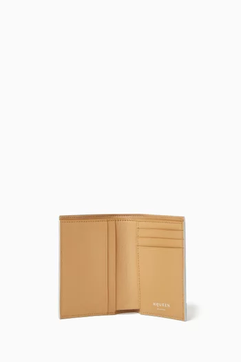 Logo Cardholder in Metallic Calf Leather