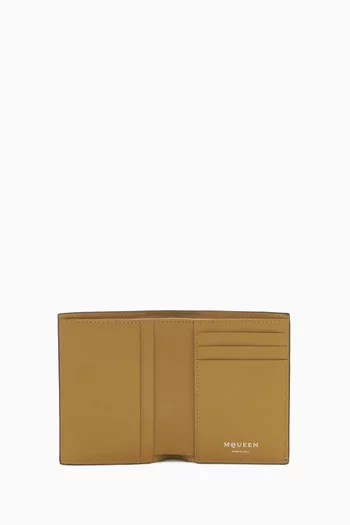 Logo Cardholder in Crackled Leather