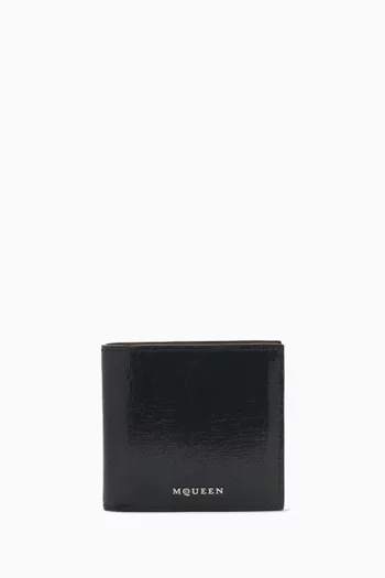 Logo Bi-fold Wallet in Crackled Leather