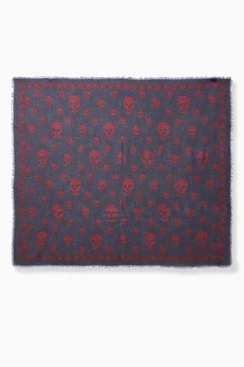 Classic Skull-print Foulard in Silk